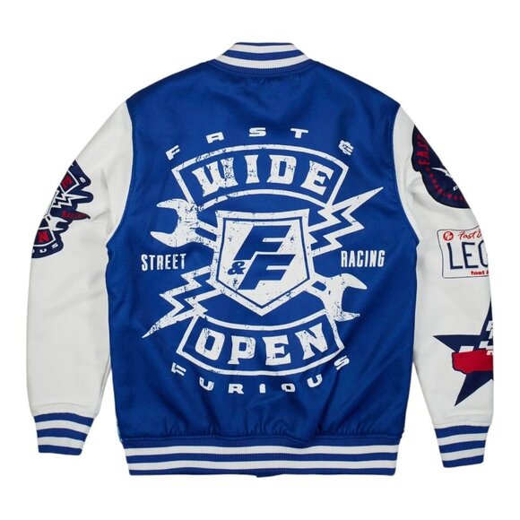 Reason x Fast & Furious Bomber Varsity Jacket Blue Men's - Picture 9 of 9